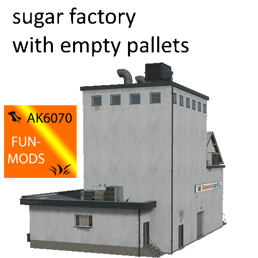Sugar factory with empty pallets