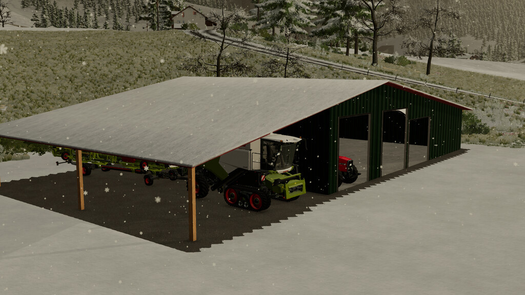 Machineshed With Canopy Roof
