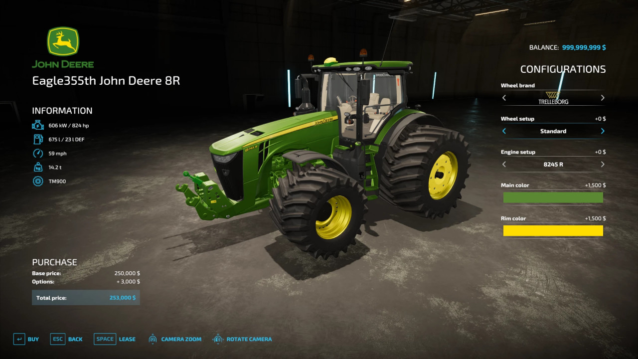 FS22 Eagle355th John Deere 8R Tractor