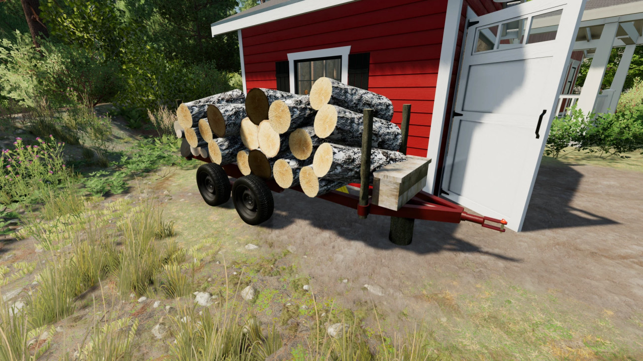 fs22 old homemade style log trailer